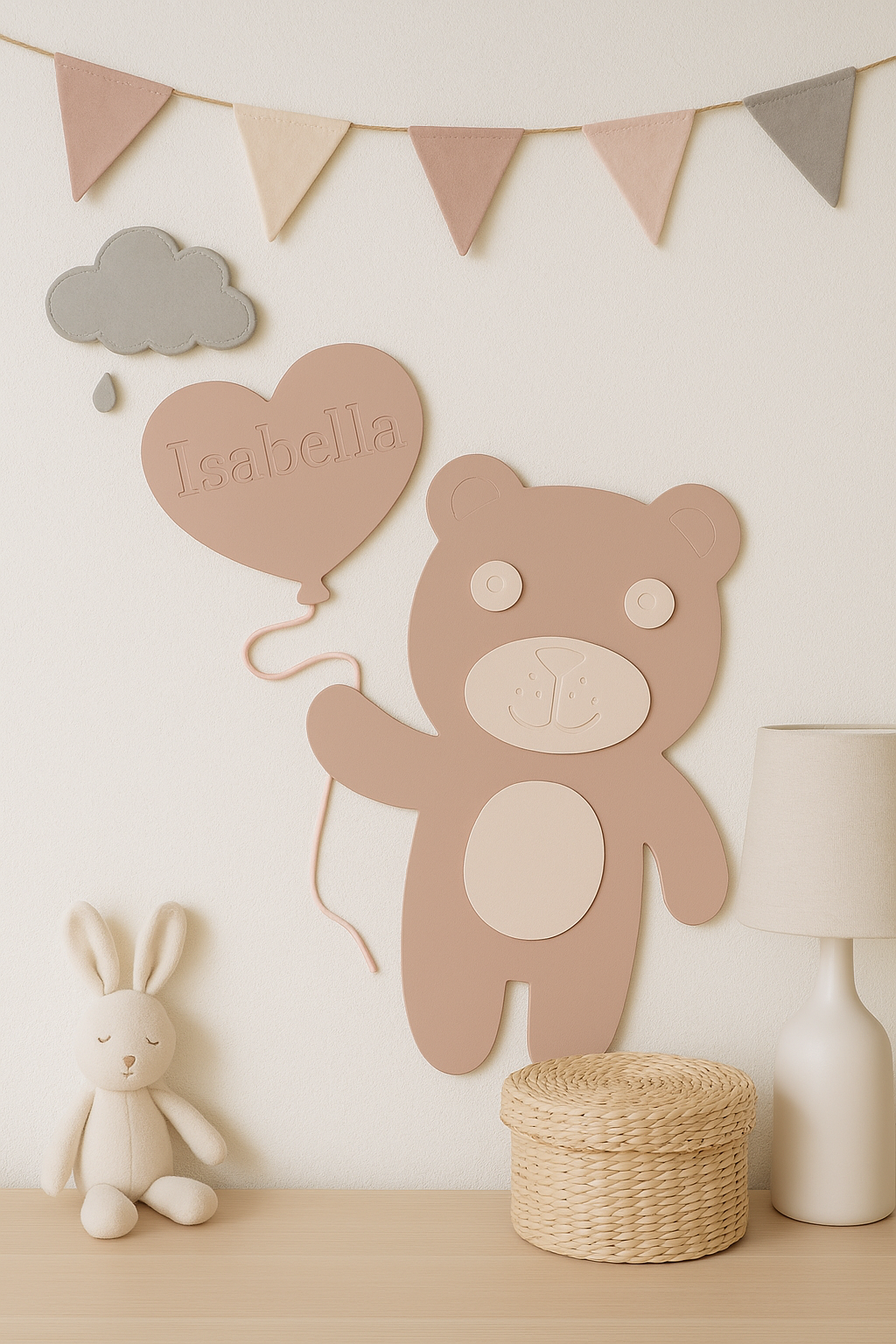 Teddy met HartjesBallon – Gepersonaliseerd