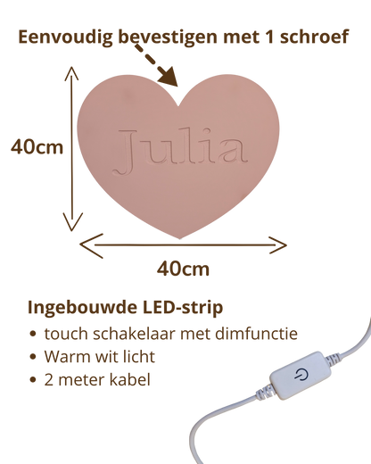 Hartjes wandlamp - Gepersonaliseerd