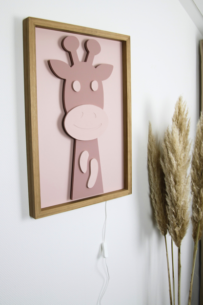 Giraf – 3D Schilderij met licht