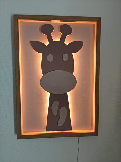 Giraf – 3D Schilderij met licht